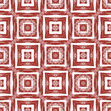 Geometrik dikişsiz desen. Şarap kırmızısı simetrik kaleydoskop arka planı. Eşsiz baskıya hazır tekstil, mayo kumaş, duvar kağıdı, ambalaj. El çizimi geometrik kusursuz tasarım.