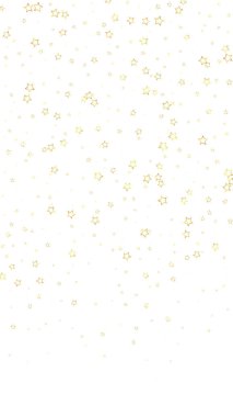 Parıldayan yıldızlar rastgele dağılmış, uçuyor, düşüyor, yüzüyor. Noel kutlaması kavramı. Beyaz arkaplanda şenlikli yıldız vektör çizimi.