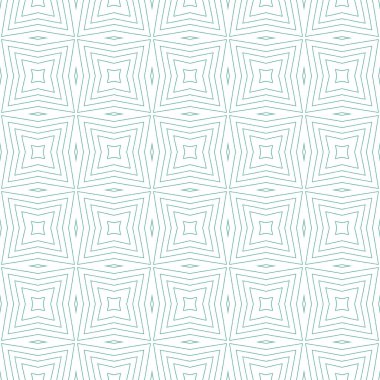 Mozaik kusursuz desen. Turkuaz simetrik kaleydoskop arka planı. Retro mozaik kusursuz tasarım. Tekstil hazır muhteşem baskı, mayo kumaş, duvar kağıdı, ambalaj..