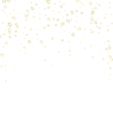 Yıldızlı gece masalı geçmişi. Şirin ışıltılı parıltılar, havada Noel ruhu. Beyaz arkaplanda şenlikli yıldız vektör çizimi.