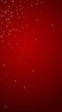 Noel ruhu. Kayan yıldızlar. Noel şablonu örtüşüyor. Kırmızı arkaplanda kutlama yıldızları vektör çizimi.