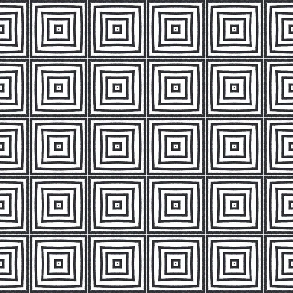 Çizgili el çizimi desen. Siyah simetrik kaleydoskop. Çizgili elle çizilmiş fayans tekrarlanıyor. Tekstil hazır güçlü baskı, mayo kumaş, duvar kağıdı, ambalaj..