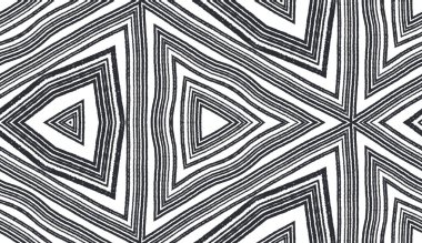 Madalyon pürüzsüz desen. Siyah simetrik kaleydoskop. Tekstil hazır stil baskısı, mayo kumaş, duvar kağıdı, ambalaj. Suluboya madalyonu, pürüzsüz fayans.