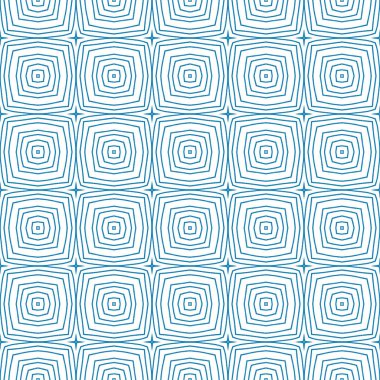 Etnik elle boyanmış desen. Mavi simetrik kaleydoskop. Yazlık elbise, elle boyanmış fayans. Tekstil hazır güzel baskı, mayo kumaş, duvar kağıdı, ambalaj..