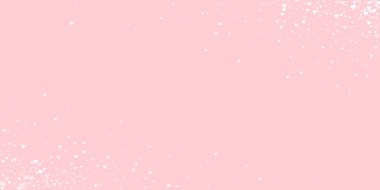 Serpiştirilmiş kalpler sevgililer günü şablonu. Beyaz kalpler pembe arka plana saçılmış. Kutlama serpiştirilmiş kalp vektör illüstrasyonu.