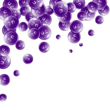 Çinko yuvarlak kapsüller rastgele dağılmış. Güzellik ve beslenme cilt bakımı. Tıbbi ve bilimsel geçmiş. Sağlıklı yaşam konsepti.