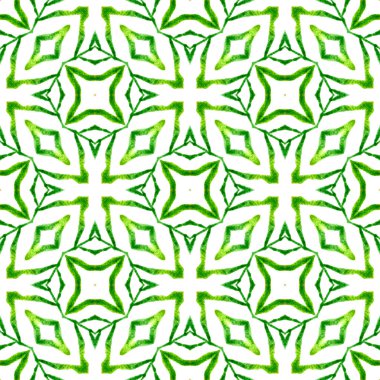 Döşemeli suluboya arka plan. Yeşil yaratıcı boho şık yaz tasarımı. Elle boyanmış suluboya kenar. Tekstil hazır inanılmaz baskı, mayo kumaş, duvar kağıdı, ambalaj..