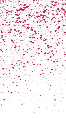 Sevgililer Günü için uçan kalpler. Kırmızı kalpler beyaz arka plana saçılmış. Güzel uçan kalpler vektör illüstrasyonu.