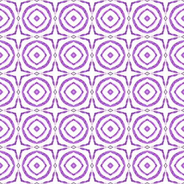 Tekrar eden mayo tasarımı. Mor, kendinden geçmiş boho şık yaz tasarımı. Tekstil hazır zarif baskı, mayo kumaş, duvar kağıdı, ambalaj. Suluboya görevi tekrar eden kiremit kenarı.