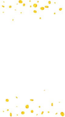 European Union Euro coins falling. Scattered gold EUR coins. Europe money. Great business success concept. Vector illustration.