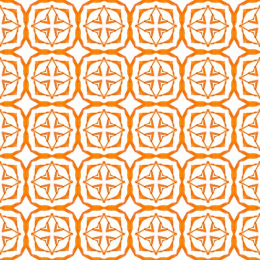 Tekstil hazır akıllara durgunluk veren baskı, mayo kumaş, duvar kağıdı, ambalaj. Turuncu tapılası boho şık yaz tasarımı. Suluboya, kiremit sınırını tekrarlıyor. Mayo tasarımını tekrarla.