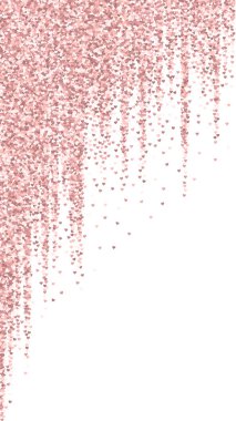 Sevgililer Günü için uçan kalpler. Kırmızı kalpler beyaz arka plana saçılmış. Güzel uçan kalpler vektör illüstrasyonu.