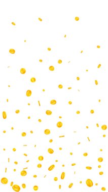 Thai baht coins falling. Gold scattered THB coins. Thailand money. Great business success concept. Vector illustration.