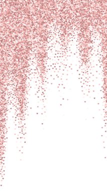 Sevgililer günü kalpleri, uçmak, düşmek, süzülmek. Kırmızı kalpler beyaz arka plana saçılmış. Sevimli sevgililer günü vektör illüstrasyonu.