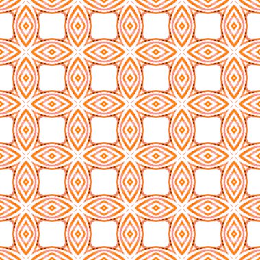 Tekrar eden çizgili el çizgisi sınırı. Turuncu kalın boho şık yaz tasarımı. Tekstil hazır klasik baskı, mayo kumaş, duvar kağıdı, ambalaj. Çizgili el çizimi tasarımı.