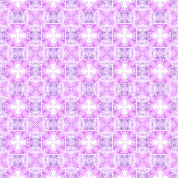 Tekstil hazır şaşırtıcı baskılar, mayo kumaş, duvar kağıdı, ambalaj. Mor şekilli boho şık yaz tasarımı. Sembol suluboya deseni. Yeşil geometrik sembolü suluboya kenarı.