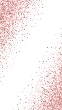 Kalp konfetisi sevgililer günü kaplaması. Kırmızı kalpler beyaz arka plana saçılmış. Joyfull Heart konfeti vektör çizimi