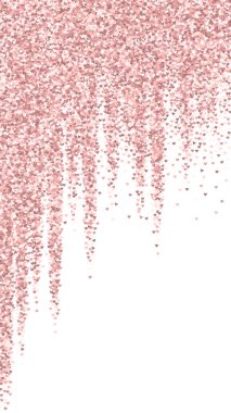 Kalp konfetisi sevgililer günü kaplaması. Kırmızı kalpler beyaz arka plana saçılmış. Joyfull Heart konfeti vektör çizimi