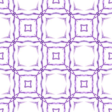 Textile ready classic print, swimwear fabric, wallpaper, wrapping. Purple overwhelming boho chic summer design. Hand drawn green mosaic seamless border. Mosaic seamless pattern. clipart