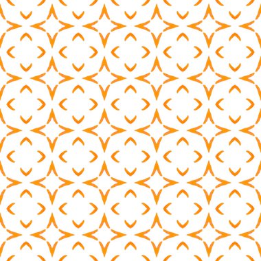 Etnik elle boyanmış desen. Turuncu tuhaf boho şık yaz tasarımı. Suluboya yaz etnik sınır düzeni. Tekstil hazır harika baskı, mayo kumaş, duvar kağıdı, ambalaj..