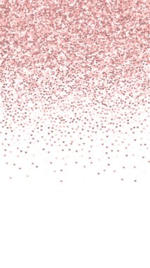 Kalp konfetisi sevgililer günü kaplaması. Kırmızı kalpler beyaz arka plana saçılmış. Joyfull Heart konfeti vektör çizimi