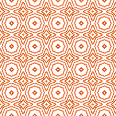 Oriental arabesque hand drawn border. Orange curious boho chic summer design. Textile ready cute print, swimwear fabric, wallpaper, wrapping. Arabesque hand drawn design. clipart