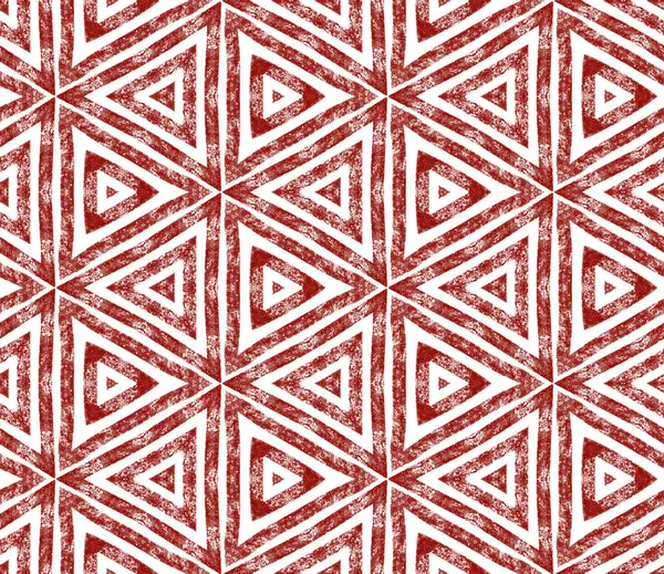 Textured stripes pattern. Wine red symmetrical kaleidoscope background. Textile ready extra print, swimwear fabric, wallpaper, wrapping. Trendy textured stripes design.