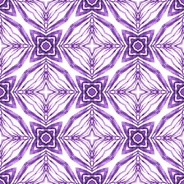 Tekstil hazır ilginç baskılar, mayo kumaş, duvar kağıdı, ambalaj. Mor ilahi boho şık yaz tasarımı. Etnik elle boyanmış desen. Suluboya yaz etnik sınır düzeni.