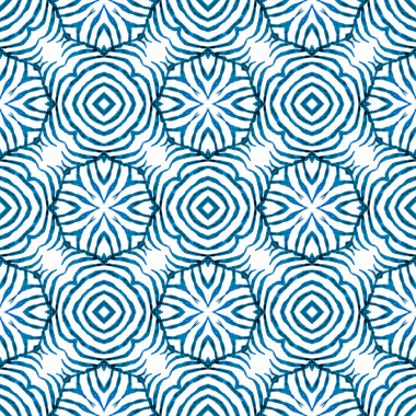 Çizgili el çizimi tasarımı. Mavi stil boho şık yaz tasarımı. Tekrar eden çizgili el çizgisi sınırı. Tekstil hazır, lekesiz baskı, mayo kumaş, duvar kağıdı, ambalaj..