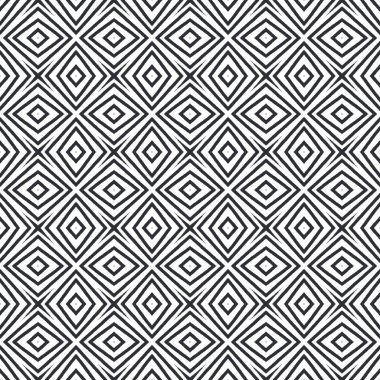 Egzotik, pürüzsüz desen. Siyah simetrik kaleydoskop. Yaz mayosu, egzotik, pürüzsüz tasarım. Tekstil hazır baskı, mayo kumaş, duvar kağıdı, ambalaj..