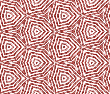 Döşemeli suluboya deseni. Şarap kırmızısı simetrik kaleydoskop arka planı. Elle boyanmış suluboya pürüzsüz. Tekstil hazır ekstatik baskı, mayo kumaş, duvar kağıdı, ambalaj..