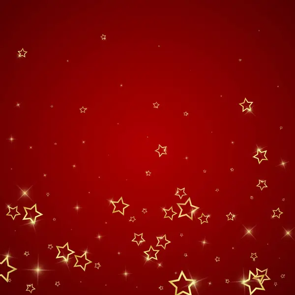 クリスマス星ベクトルオーバーレイ マジックスターの豪華なスパークリングセッティ クリスマス精神 お祝いの星 赤い背景のベクトルイラスト — ストックベクタ