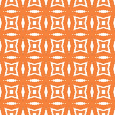Egzotik, pürüzsüz desen. Turuncu simetrik kaleydoskop arka planı. Yaz mayosu, egzotik, pürüzsüz tasarım. Tekstil hazır harika baskı, mayo kumaş, duvar kağıdı, ambalaj..