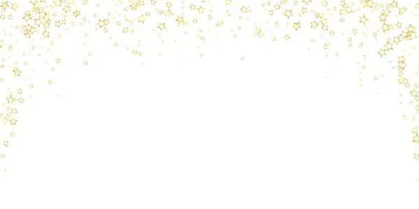 Goldglitzerndes Sternkonfetti Chaotisch Verträumte Kindliche Overlay Vorlage Festliche Sterne Vektor — Stockvektor