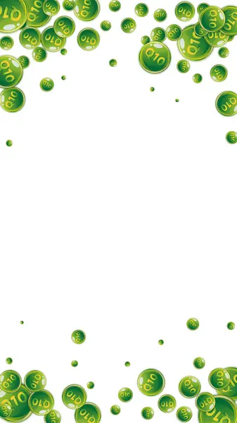Les Capsules Rondes Vitamine Q10 Sont Dispersées Hasard Soins Beauté — Image vectorielle