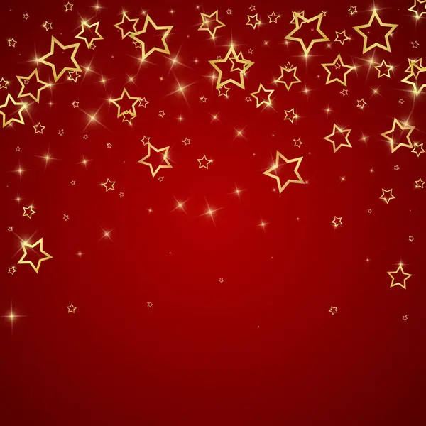 星空の夜のおとぎ話の背景 かわいいスパークリングツインルック 空気中のクリスマス精神 お祝いの星 赤い背景のベクトルイラスト — ストックベクタ