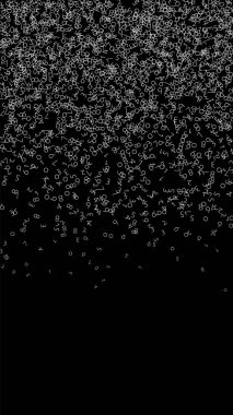 Düşen sayılar, büyük veri konsepti. İkili beyaz kaotik uçuş numaraları. Siyah arka planda fevkalade fütürist afiş. Düşen sayılarla dijital illüstrasyon.