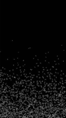 Düşen sayılar, büyük veri konsepti. İkili beyaz kaotik uçuş numaraları. Siyah arka planda şaşırtıcı fütürist afiş. Düşen sayılarla dijital illüstrasyon.