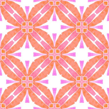 Tekrar eden çizgili el çizgisi sınırı. Turuncu popüler boho şık yaz tasarımı. Çizgili el çizimi tasarımı. Tekstil hazır canlı baskı, mayo kumaş, duvar kağıdı, ambalaj..