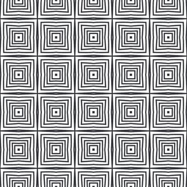 Dokulu çizgili desen. Siyah simetrik kaleydoskop. Tekstil hazır lüks baskı, mayo kumaş, duvar kağıdı, ambalaj. Moda desenli çizgiler tasarımı.