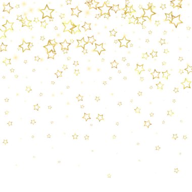 Noel yıldızları vektör kaplaması. Sihirli yıldızlar lüks konfeti. Noel ruhu. Beyaz arkaplanda şenlikli yıldız vektör çizimi.