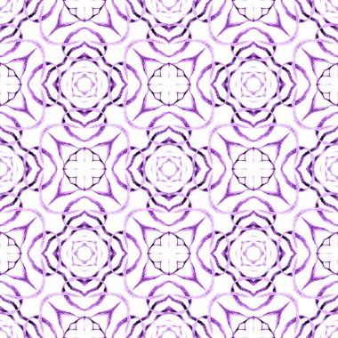 Chevron watercolor pattern. Purple fancy boho chic summer design. Textile ready stunning print, swimwear fabric, wallpaper, wrapping. Green geometric chevron watercolor border. clipart