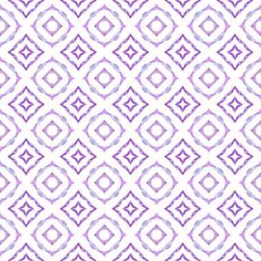 Çizgili el çizimi tasarımı. Mor sanatsal boho şık yaz tasarımı. Tekstil hazır stil baskısı, mayo kumaş, duvar kağıdı, ambalaj. Çizgili çizgili sınır çizgisi tekrarlanıyor.