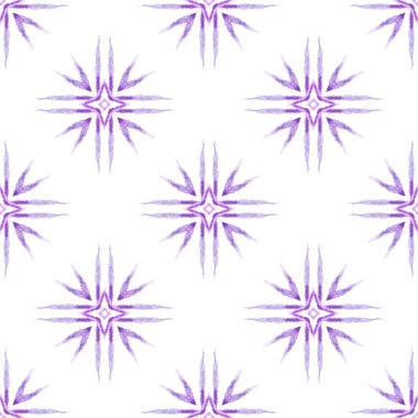 Tekstil hazır muhteşem baskı, mayo kumaş, duvar kağıdı, ambalaj. Mor seçkin boho şık yaz tasarımı. Tekrar eden mayo tasarımı. Suluboya görevi tekrar eden kiremit kenarı.