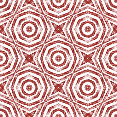 Mozaik kusursuz desen. Şarap kırmızısı simetrik kaleydoskop arka planı. Retro mozaik kusursuz tasarım. Tekstil hazır egzotik baskı, mayo kumaş, duvar kağıdı, ambalaj..