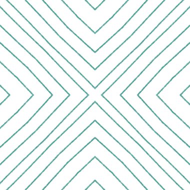 Döşemeli suluboya deseni. Turkuaz simetrik kaleydoskop arka planı. Elle boyanmış suluboya pürüzsüz. Tekstil hazır büyüleyici baskı, mayo kumaş, duvar kağıdı, ambalaj..