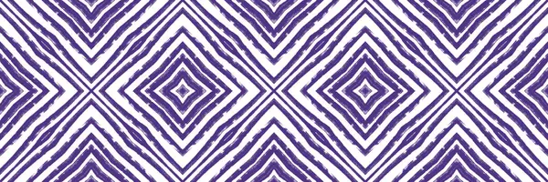 纹理条纹无缝边界 紫色对称万花筒背景 不寻常的背景装饰设计元素 时尚的纹理条纹设计 — 图库照片