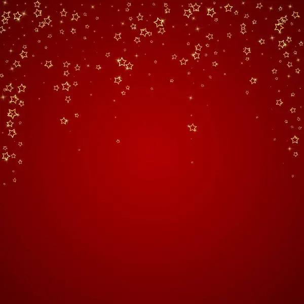 星夜童话背景 可爱的闪光 圣诞的精神在空气中闪烁着 红色背景上的喜庆星图 — 图库矢量图片