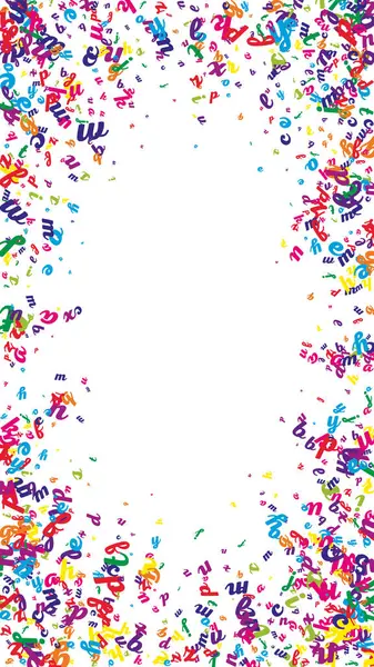 Обложка Школьной Тетради Цветные Детские Плавающие Буквы Латинского Алфавита Иностранные — стоковый вектор