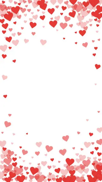 Flying Hearts Valentine Day Red Hearts Scattered White Background Beautiful — Stock Vector